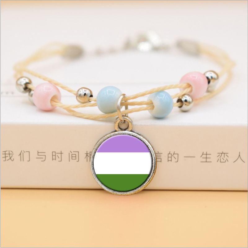 Title 11, Bracelet gay arc-en-ciel, artisanat en céramique