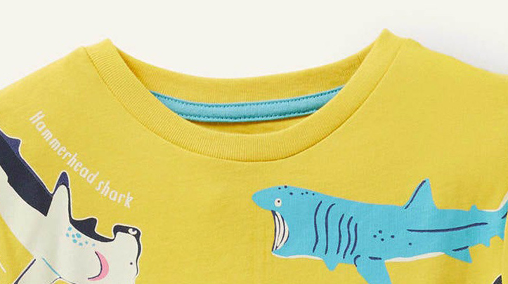 Title 12, Childrens Luminous Shark Pattern Short Sleeve ...