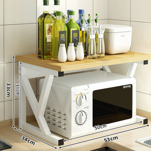 2 Tier Microwave Oven Rack Stand Storage Holder Kitchen Corner Shelf Black — image 5