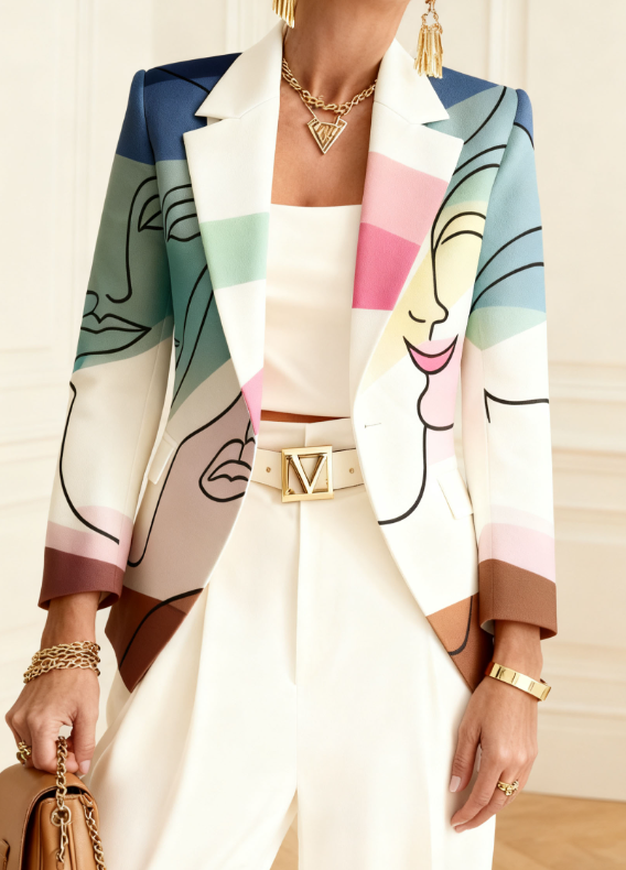 Commuter Lady Printed Blazer Jacket