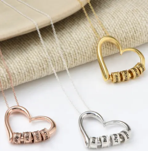 Personalized Heart Necklaces Women Jewelry Custom Name & Pendants