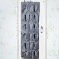 Oxford Cloth Wardrobe Door Storage Hanging Bag - Dark Grey - View 1