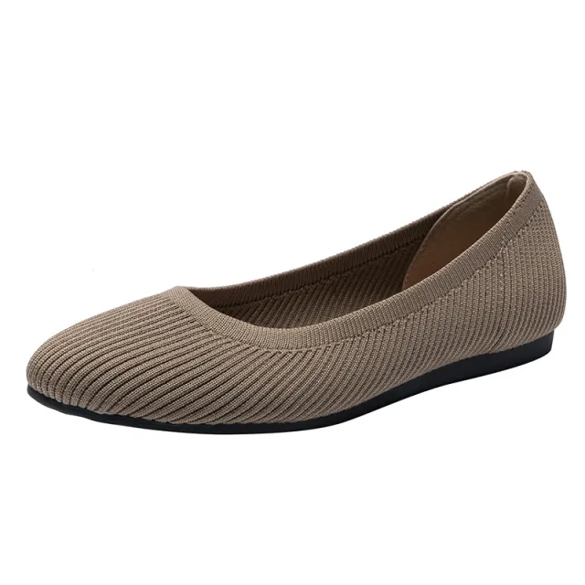 Flat Shoes Female Fashion Trend Round Head Apricot - Shop at LoveMi