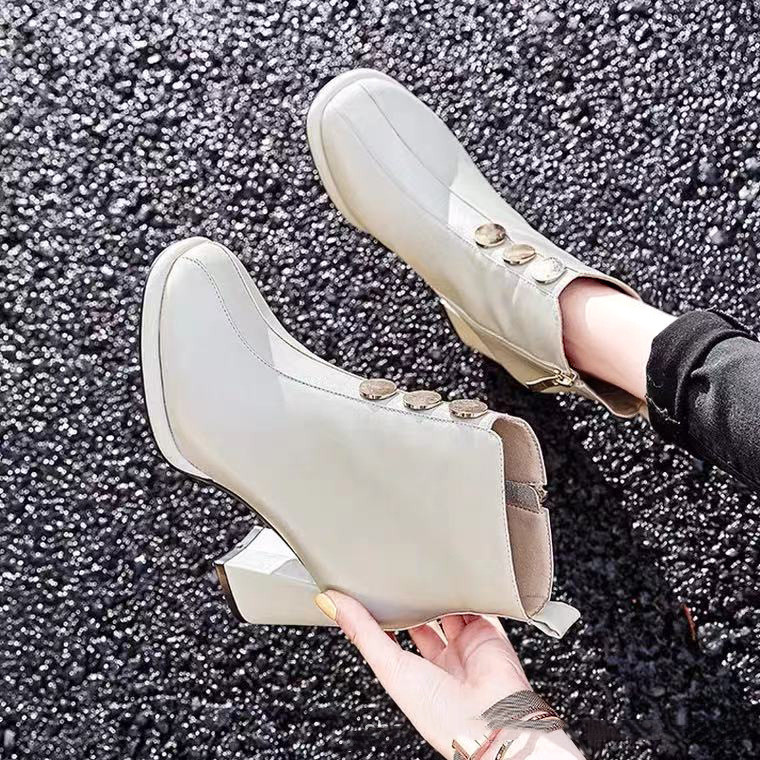 Fashion Platform Martin Chunky Heel Ankle Boots