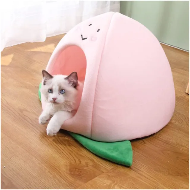 Cat Nest Peach Apple Zongzi Shaped Cat Sofa Bed Cute And Comfortable Pet Cat House Removable Nest Cushion Indoor Multifunctional Decorative Pet Bed... - Shop at LoveMi