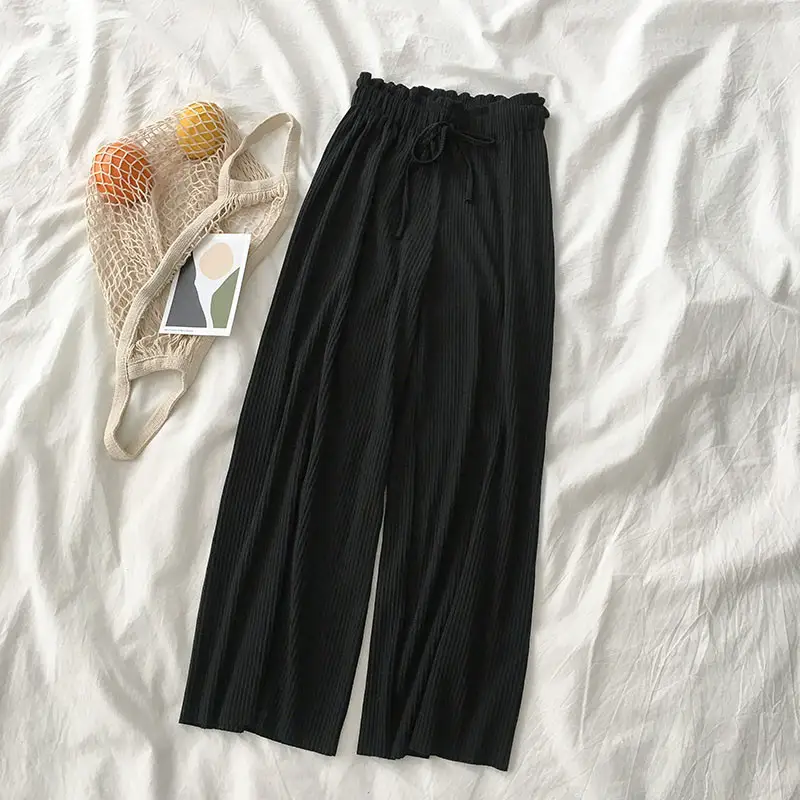 High Waist Lace Up Slim Casual Long Pants
