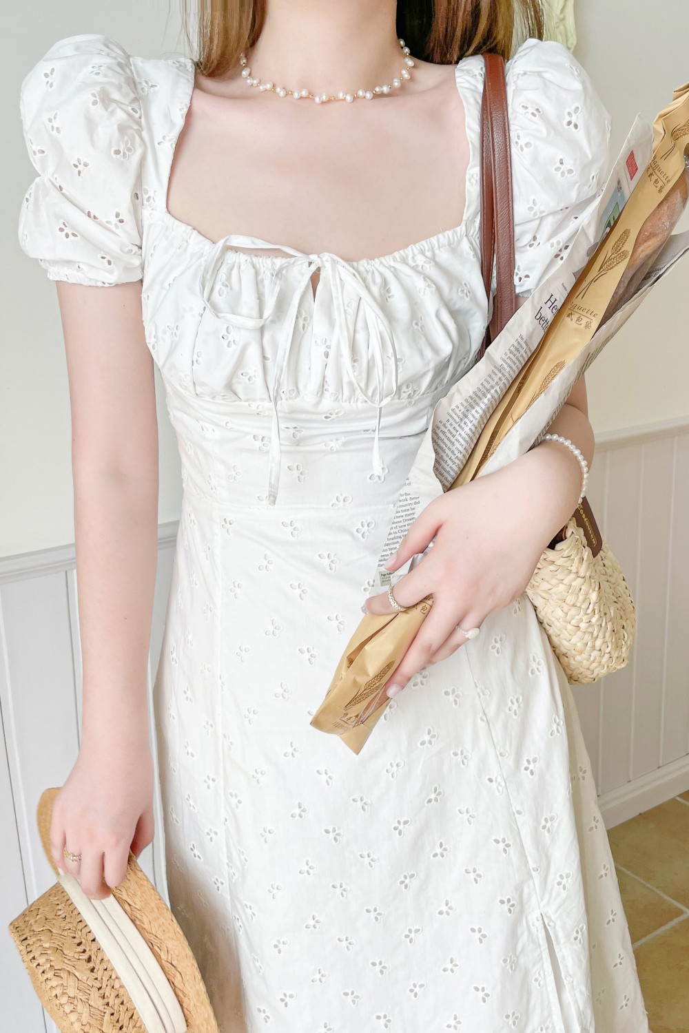 Cotton Embroidered Hainan Vacation Style Dress