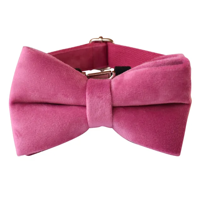 Rose Red Velvet Dog Rope Pet Neck Collar Bow Dog Ring - Shop at LoveMi