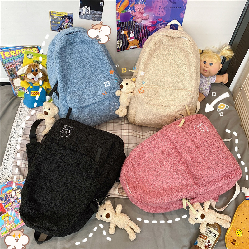 Title 3, Large-capacity Backpack Western Style Plush Tra...