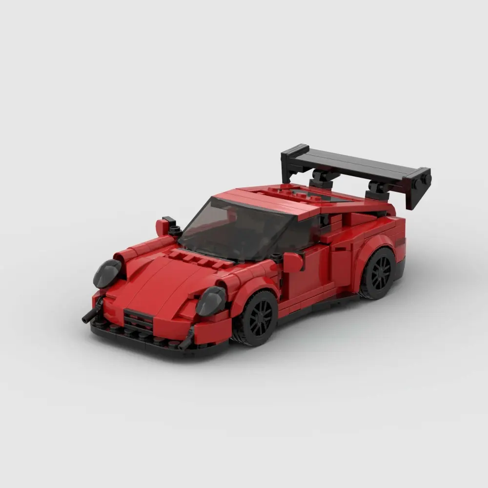 Red Sports Car MOC Building Blocks Porsche
