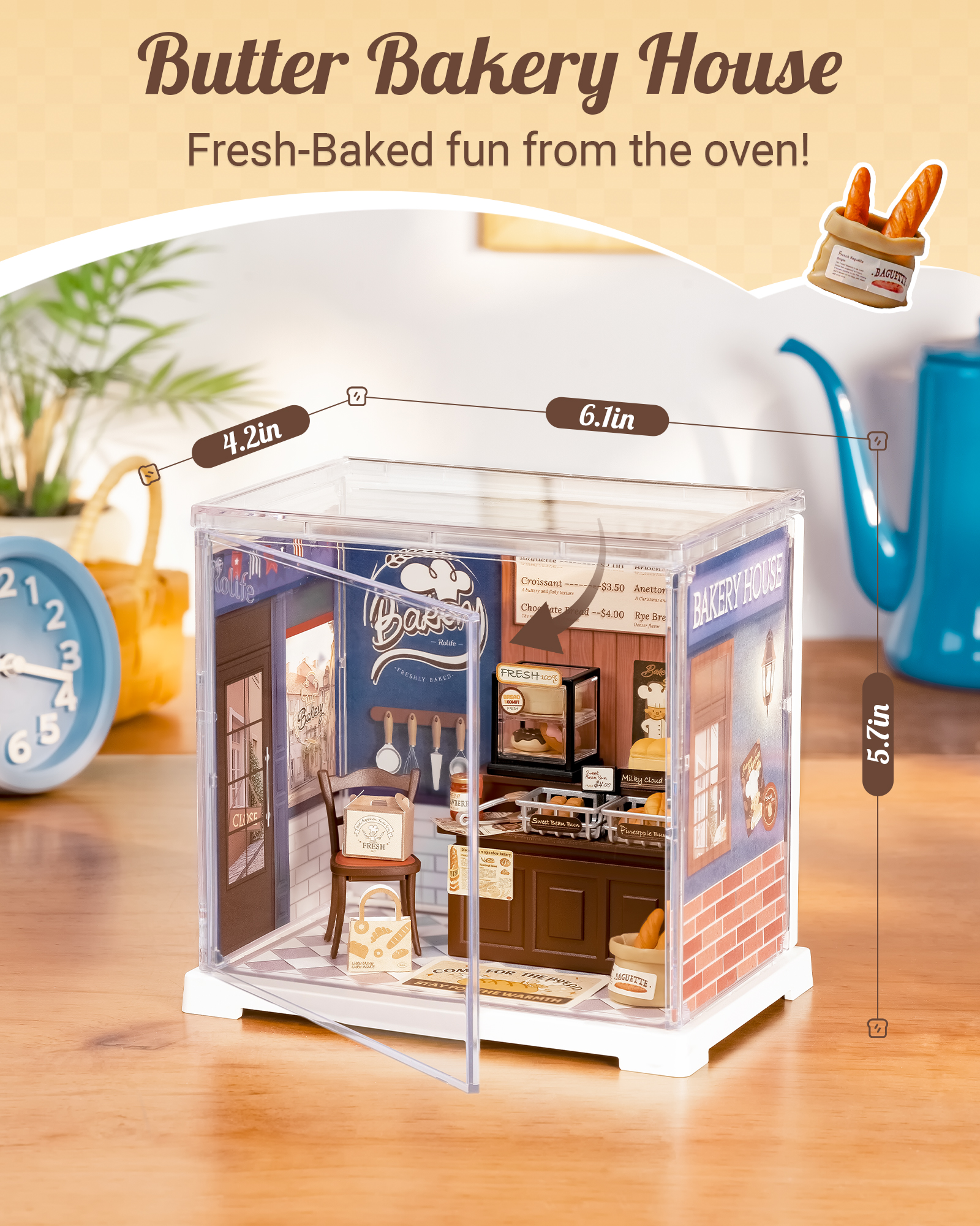 Rolife Super Creative DIY Plastic Mini House Set - 3D Puzzle With Dust Cover, Compatible With Mini Figures, Multiple Themes Available, Home Decor, Teen And Adult Gift