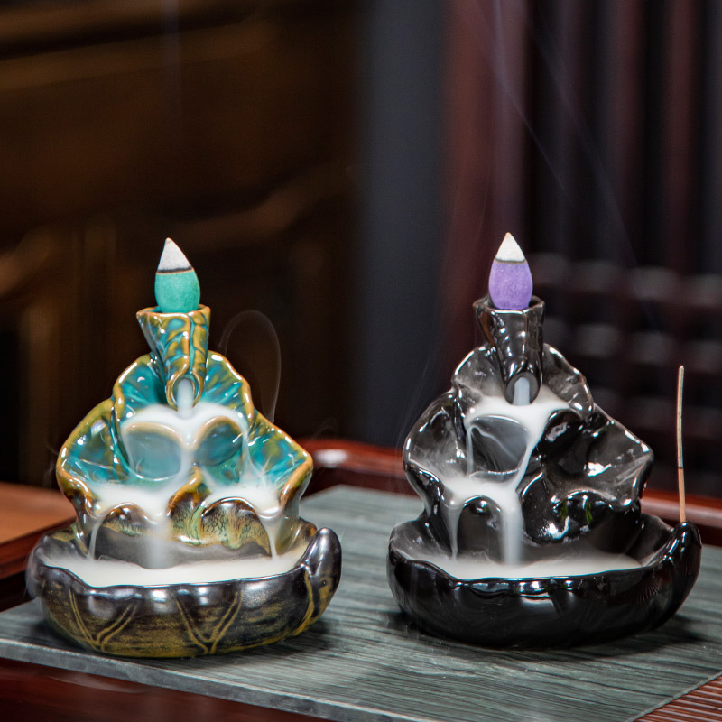 Folium Nelumbinis Backflow Incense Burner Decoration - Image 9