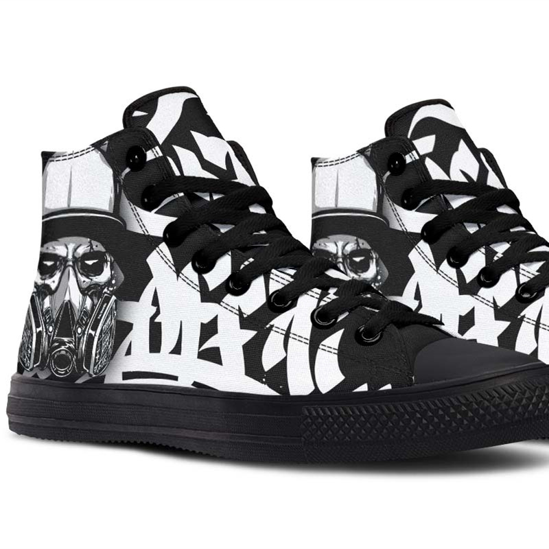 Printed Couple High Top Canvas Shoes