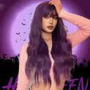 Grape Long Curly Hair