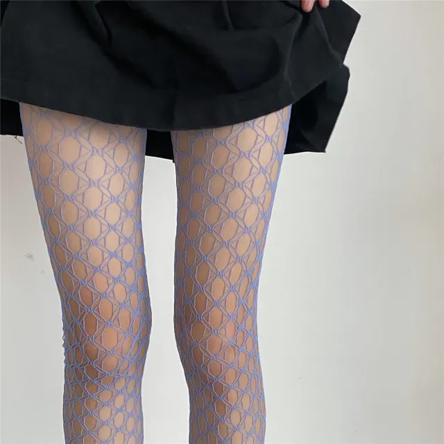 New Product Niche Color Mesh Pure Desire Pantyhose Azure - Shop at LoveMi