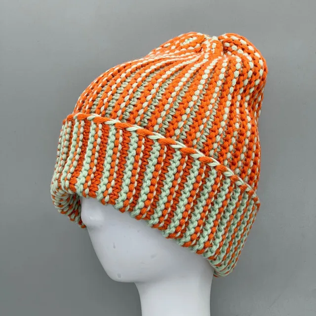 Autumn And Winter Hat Color Blocking Warm Ear Protection Wool Hat Orange - Shop at LoveMi