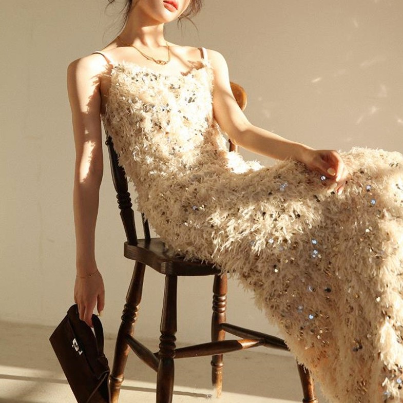 Women's Suspender Jacquard Embroidery Style Dress — image 1