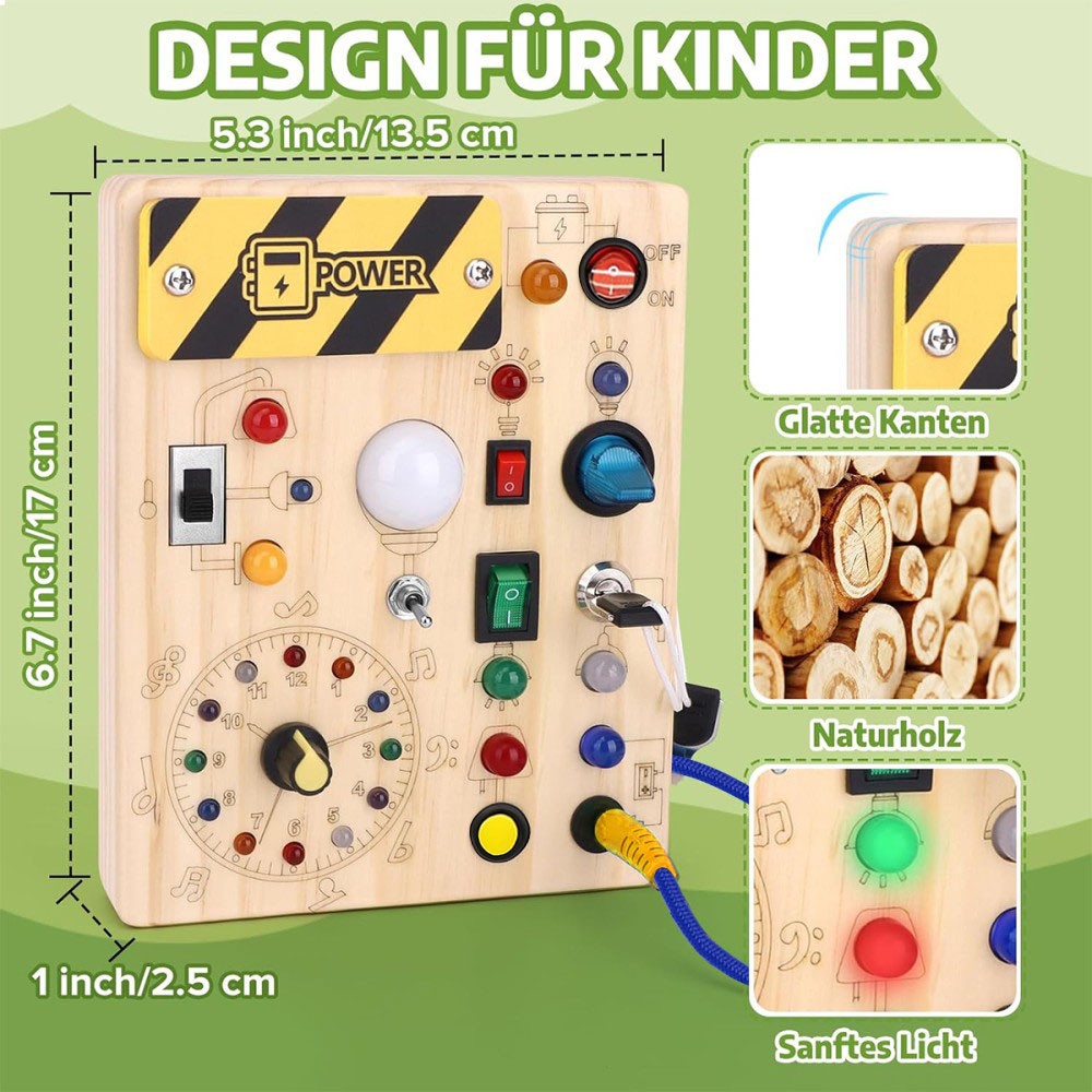 Montessori Wooden Busy Board For Toddlers Activity Board Sensory Toys Fidget