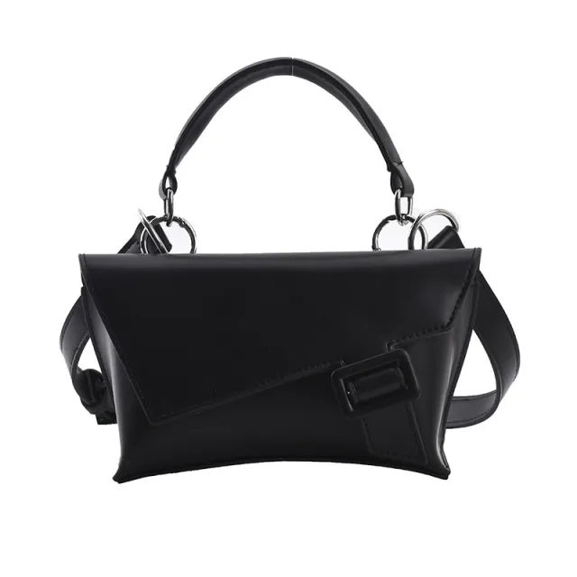 Fashion Texture One shoulder Messenger Bag Casual Simple Women Black - Shop at LoveMi
