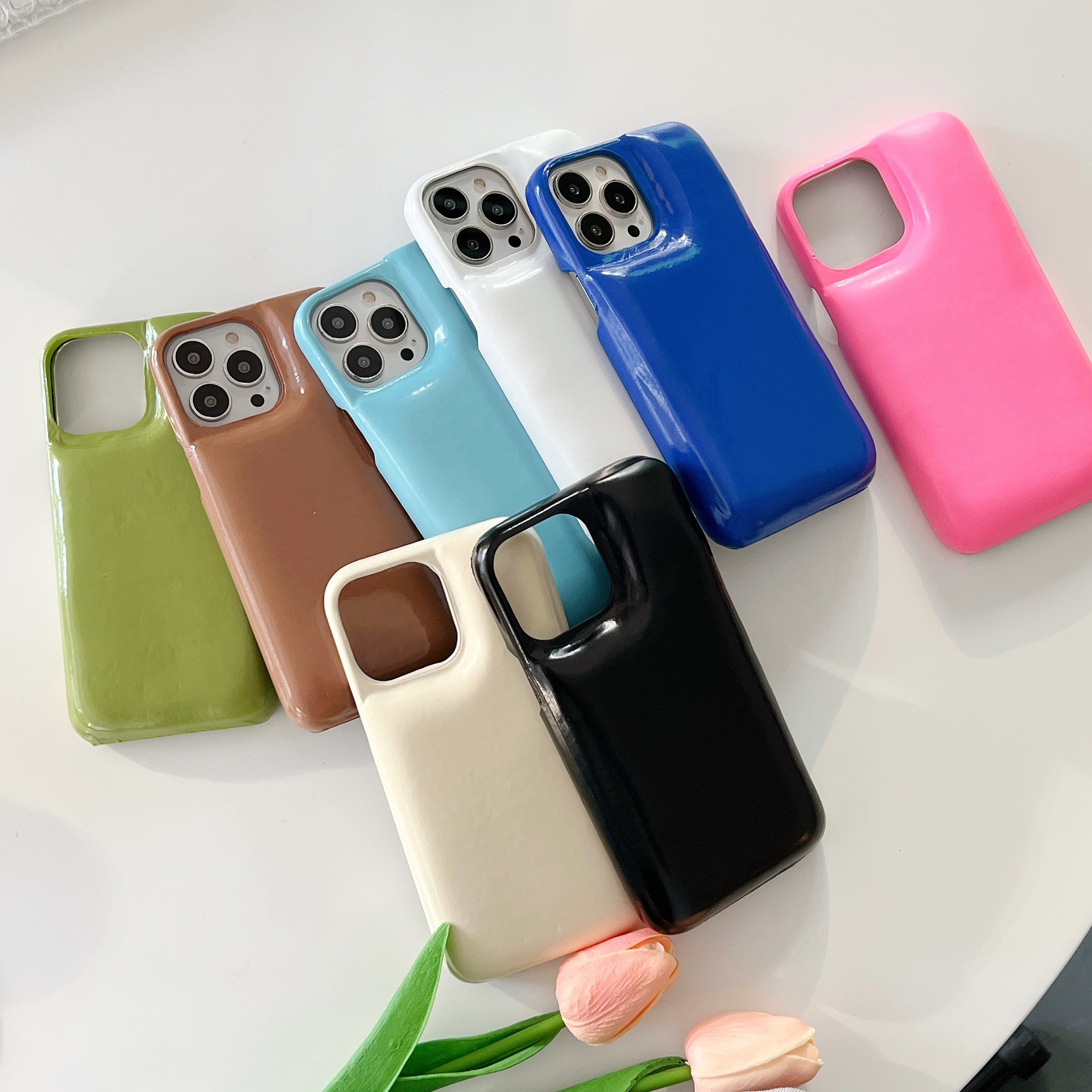 Simple Fashion Glossy Leather Phone Case Protective Case