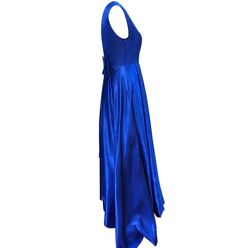Deep V Neck Sleeveless Backless Bow Ball
