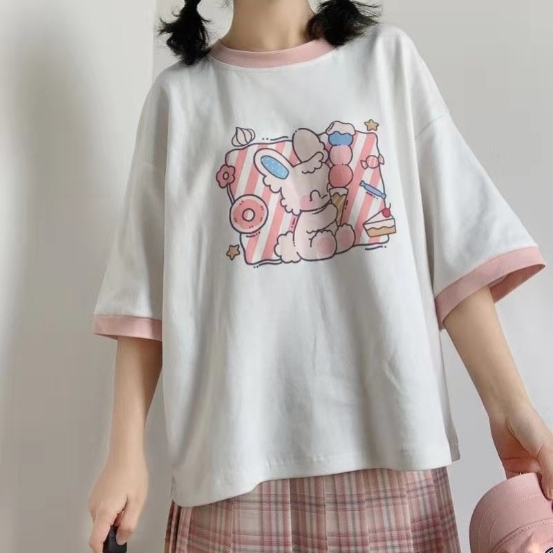 Title 3, Short-sleeved T-shirt Female Student Soft Girl ...