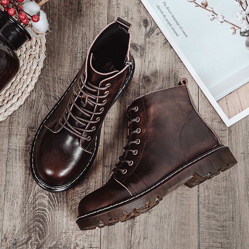 Black Leather Single Boots Small Leather Shoes