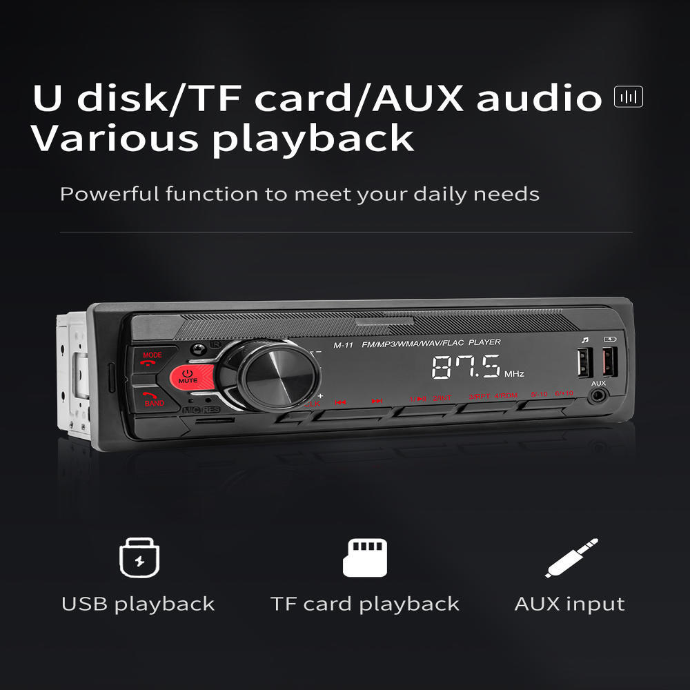 Single Din Car Stereo Radio Bluetooth MP3 Player In Dash Head Unit FM USB AUX SD 4