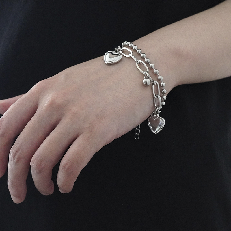 New Love Ball Double Chain Round Bead Bracelet
