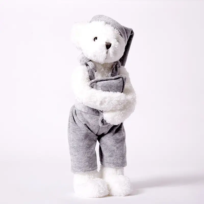 New White Pajamas Bear Doll Children Sleep With Plush Toys Girlfriend Birthday Gift