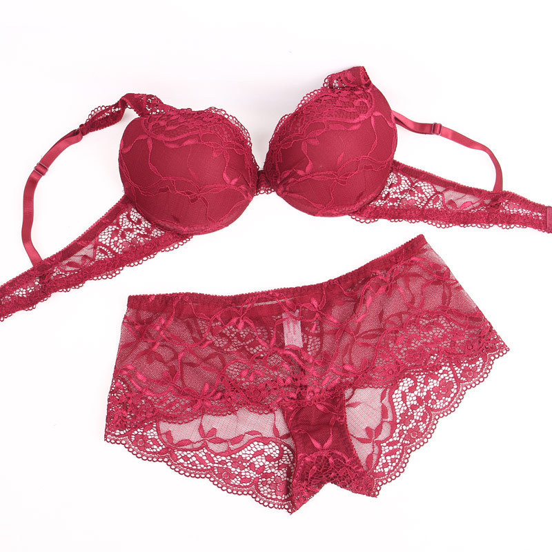 Lace Double Breasted Bra Set Multicolor