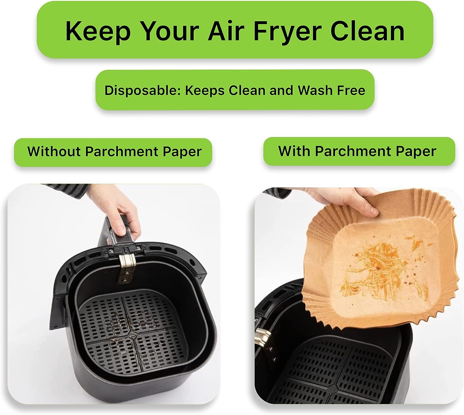 50pcs Air Fryer Liner Baking Disposable Air Fryer Parchment Paper Multipurpose Oil-absorbing Paper Tray