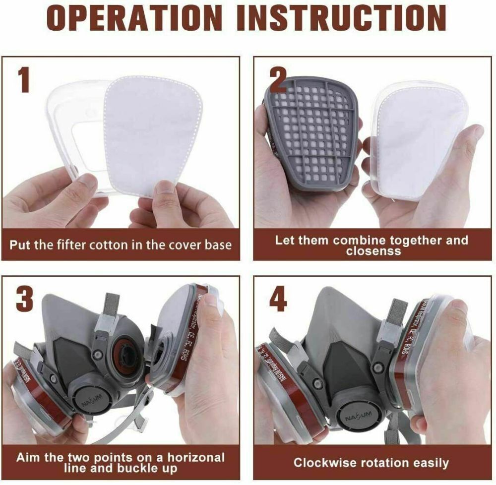 7 In 1Respirator Mask Suit Industry Painting Spray Dust Gas Mask  Respirator Mas