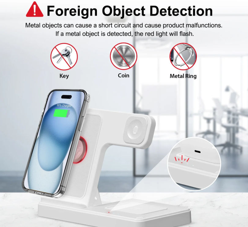 3 In 1 Magnetic Wireless Charger Stand 15W Fast Charging Dock Station Multiple Devices thumbnail 2