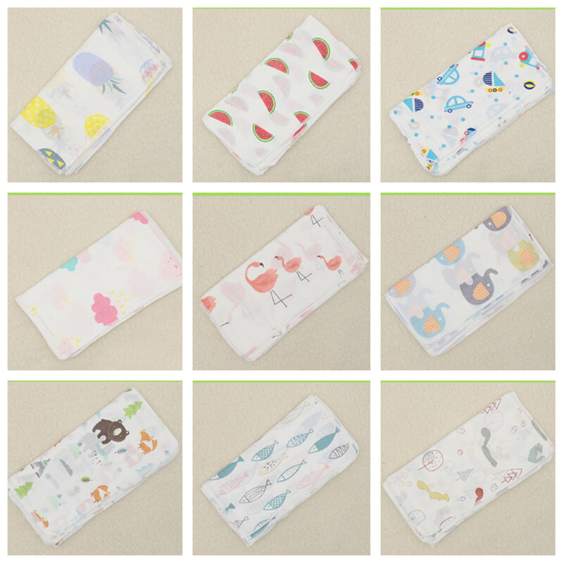10 X Baby Gauze Muslin Square Newborn Cotton Bath Wash Soft Handkerchief 4