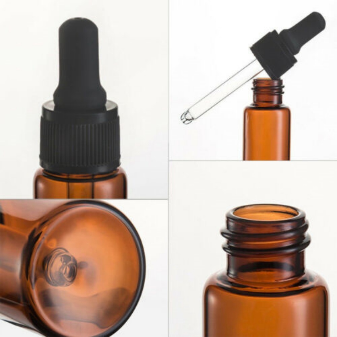 Amber Glass Liquid Dropper Reagent Eye Pipette Essential Oils Bottle AU-BROWN-100ml