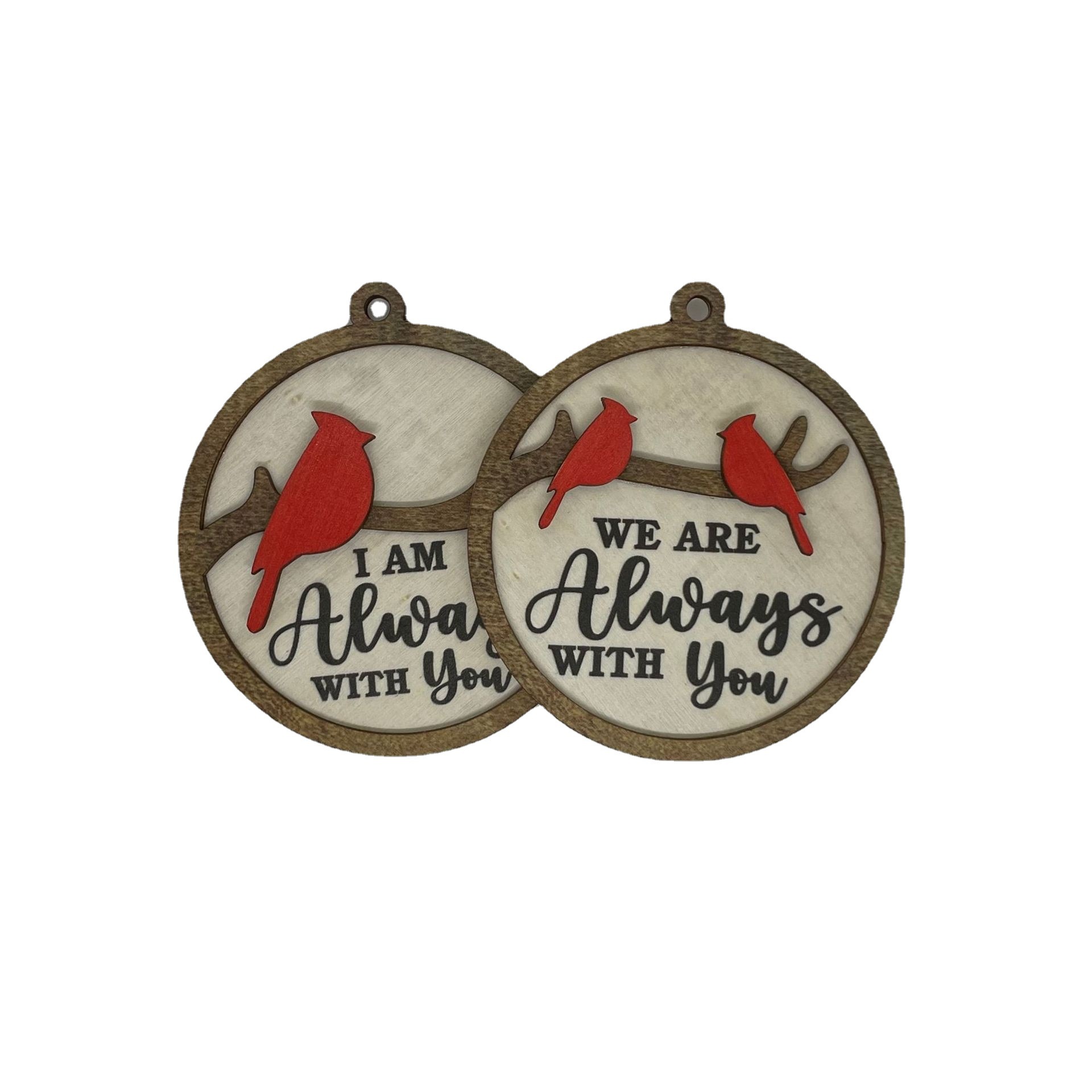 Cardinal Bird Wooden Christmas Ornament (A bird)
