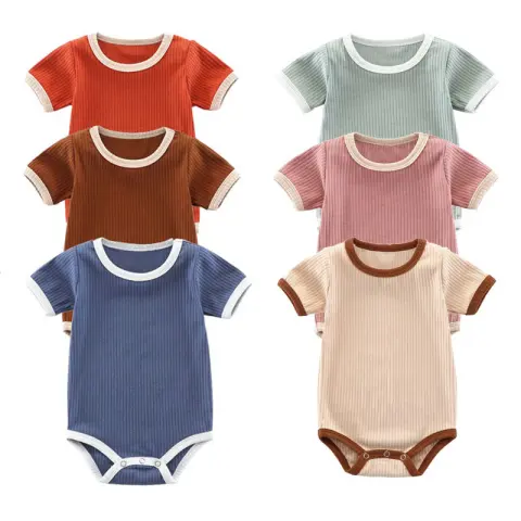 Summer Romper Baby Wrapping Clothes Pit Strip Ribbed Onesie