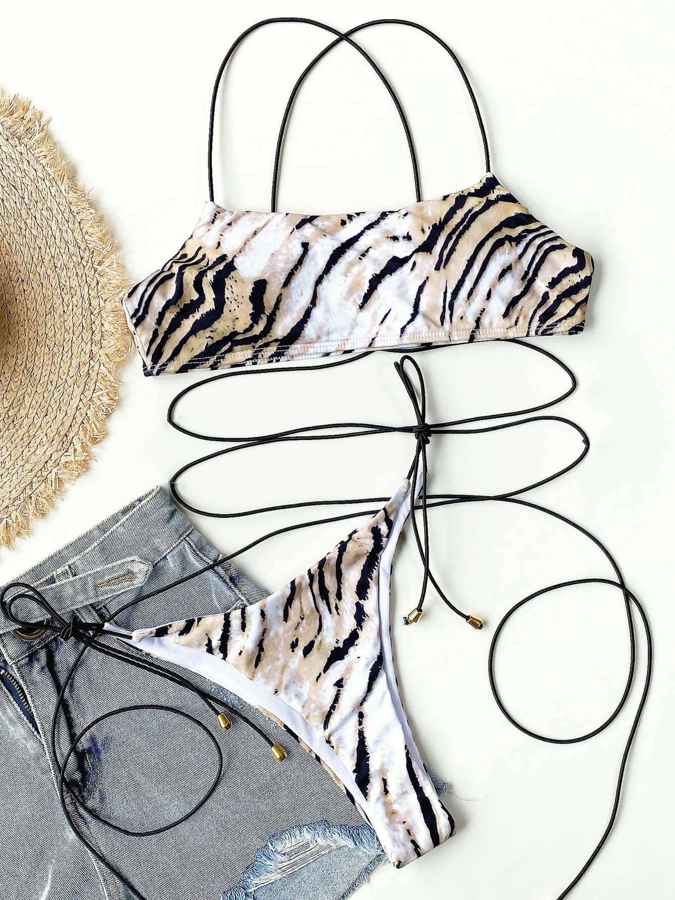 European And American Style Split Swimsuit Leopard Print Bikini - Image 2