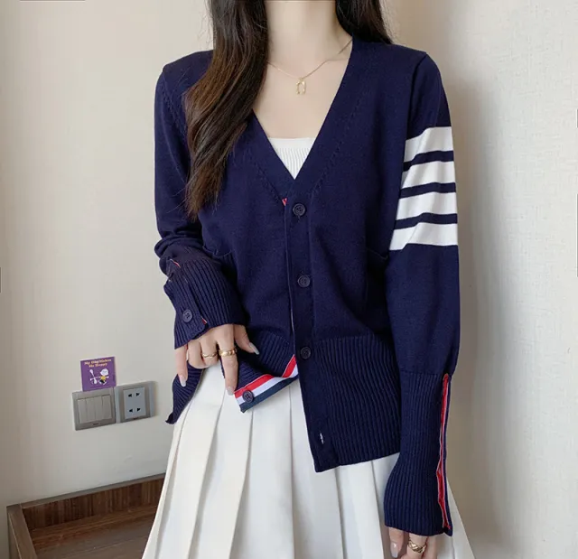 Loose And Versatile College Style Sweater Coat Royal Blue - Shop at LoveMi