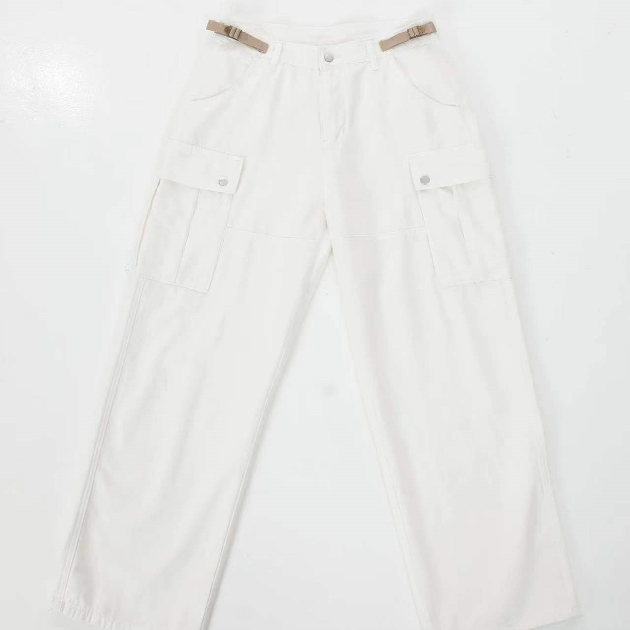 Title 2, Veelzijdige Straight Wide Leg Casual Pants. Com...