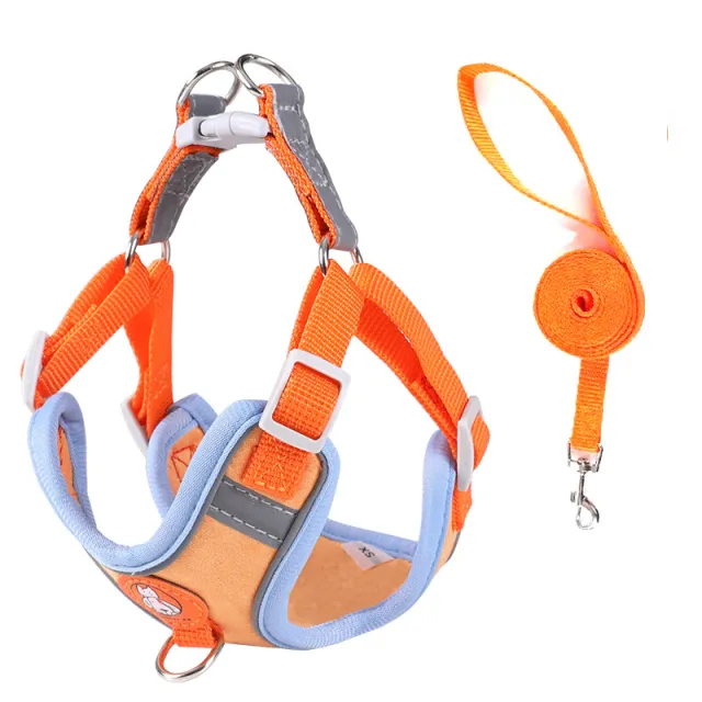 Going Out Universal Reflective Suede Leash Chest Strap Orange - Shop at LoveMi