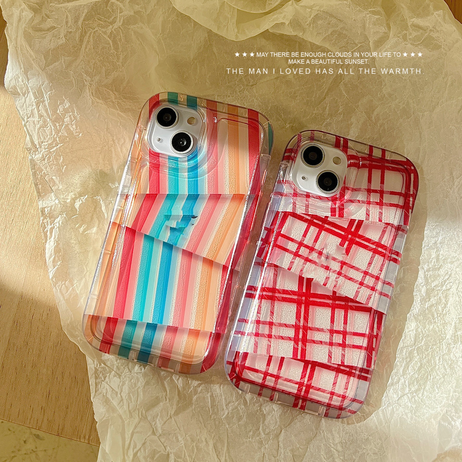 Ins Irregular Plaid Striped Phone Case Simple - Image 4