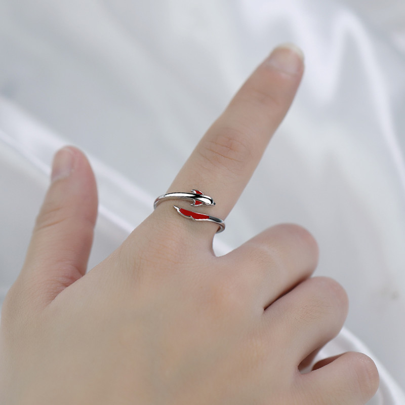 Koi Carp Women's Sterling Silver Plain Ring Niche