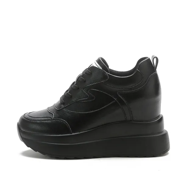 New 10cm High Casual Shoes For Women With Thick Soles And Plush To Keep Warm Black - Shop at LoveMi