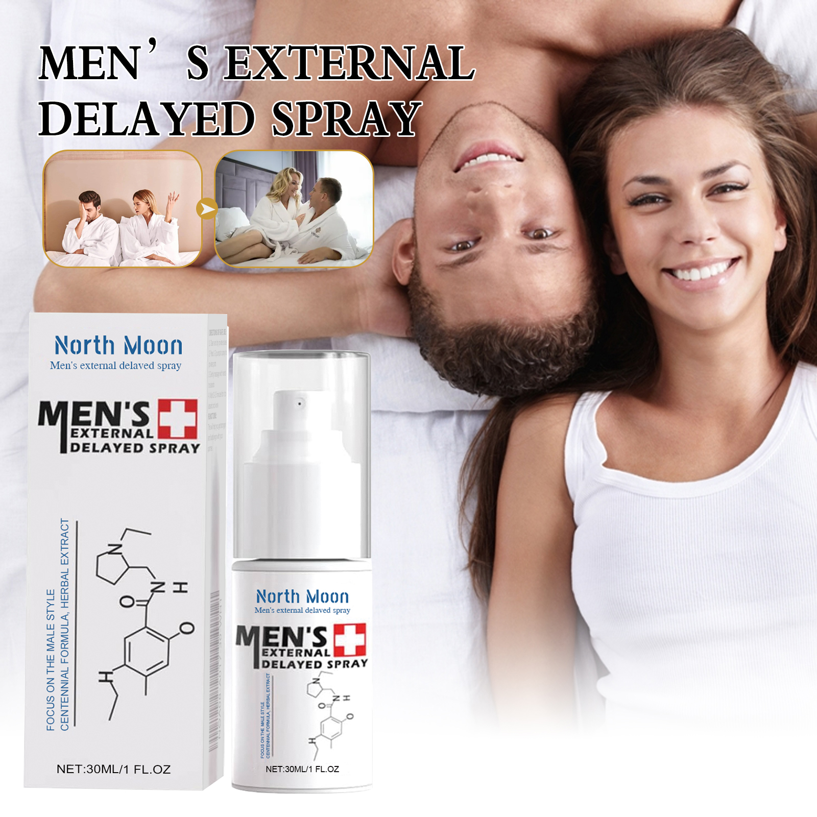 Men'S External Care Spray, Intimate Delay Spray For Men, Reduce Sensitivity & Boost Stamina, 30ml Natural Gentle Formula