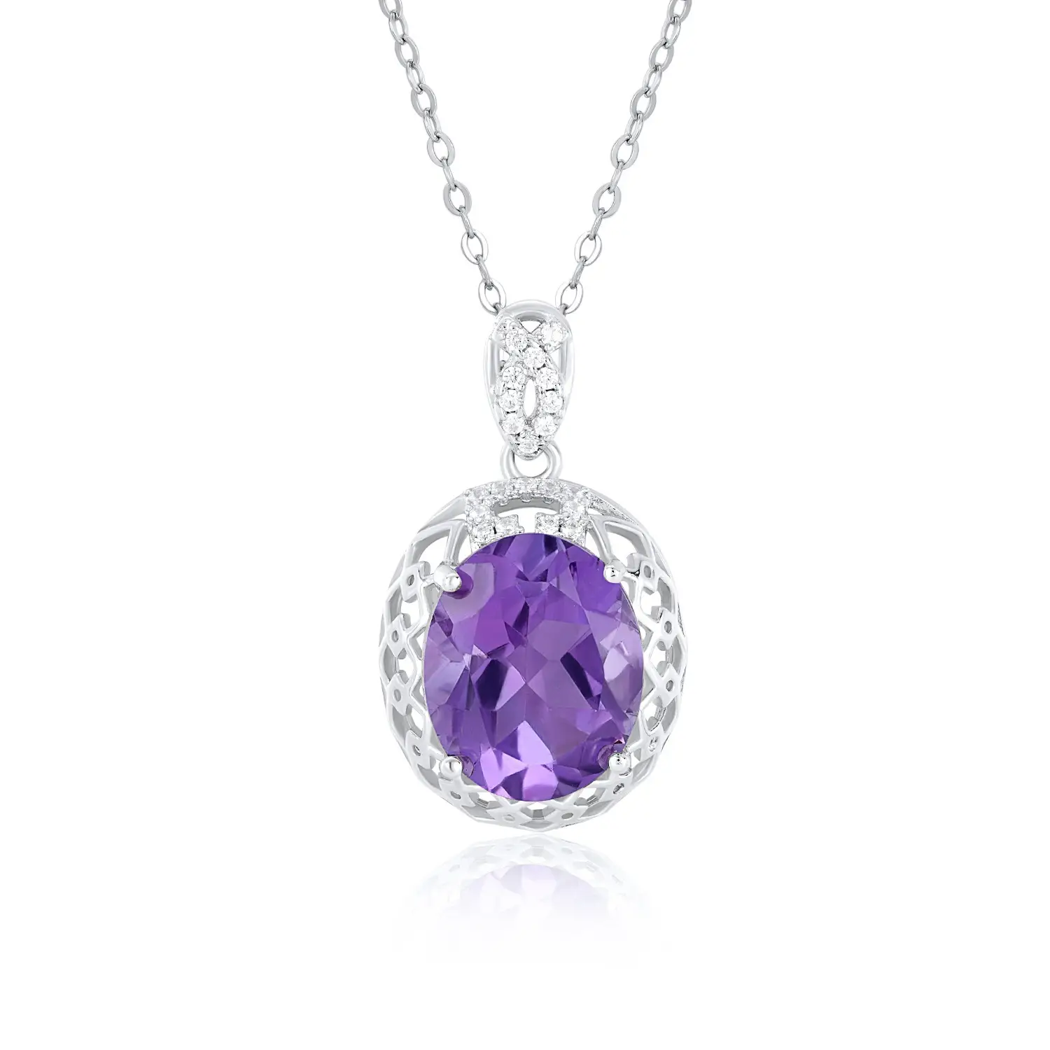 Women's Fashion High Grade Amethyst Pendant Necklace
