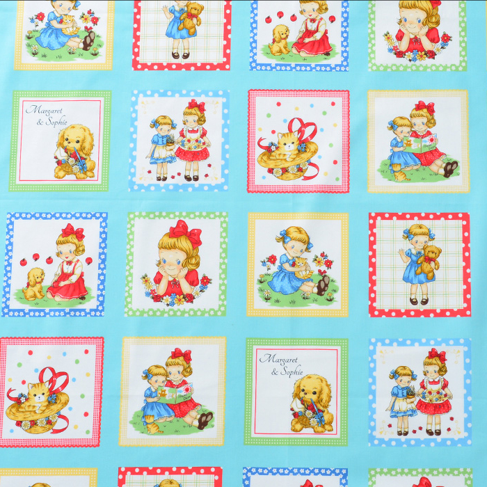 Fabric Printing And Dyeing Cartoon Cotton Floral Print Photo On Cyan - Shop at LoveMi