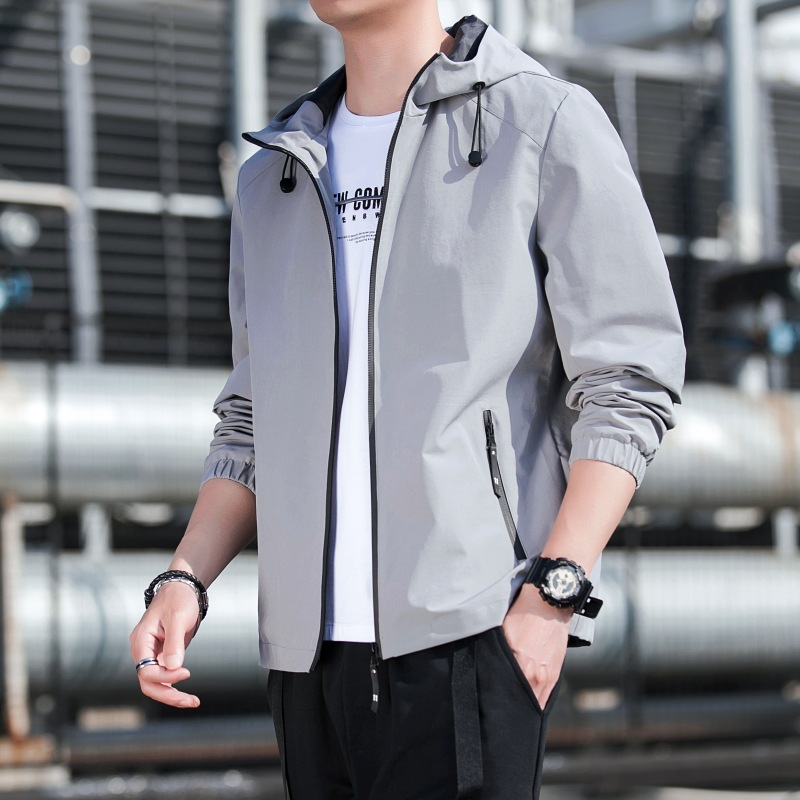 Fall Men's Hooded Jacket Casual Men's Tops Workwear