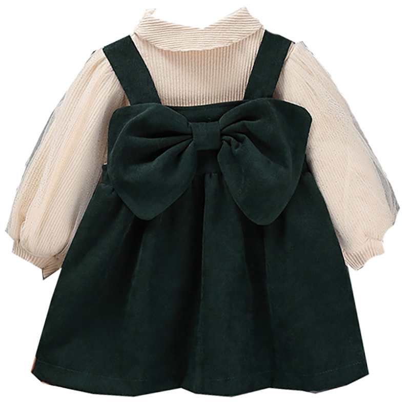 Girls Mesh Stitching Skirt Bottoming Shirt Two-piece Suit